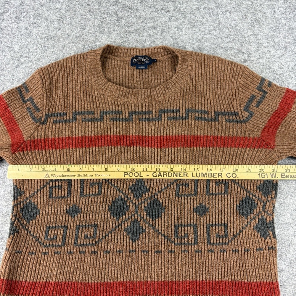 Pendleton Wool Sweater Westerly Southwest Boho Heritage Knit Women's Large Brown - Picture 5 of 8